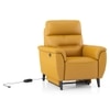 Maurice Leather Recliner in Yellow Colour