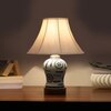 Devansh Off-White Cotton Shade Lamp With Wood & Mosaic Glass Base For Decoration/Office/Home/Gifting/Study For Decoration/Office/Home/Gifting/Study