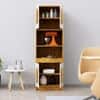 Hexa Red Crockery Unit Multipurpose Wooden Cabinet in Giant Wood And Frosty White Colour