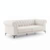 Bellmore 3 Seater Tufted Woven Chesterfield Sofa Acron White