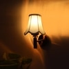 Devansh Gold Wall Mounted Lamp With Off-White Cotton Shade
