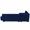 Melo 3 Seater Left Sectional Velvet Sofa Cum Bed in Navy Blue colour