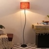 Donahue Maroon Cotton Shade Floor Lamp