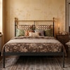 Iver Metal Non Storage Queen Bed in Satin Black Finish