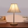 Devansh Off-White Cotton Vintage Lamp With Natural Wood Base & Steel Pipe (12X17.75)