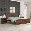 Madhvi Solid Wood Queen Size Bed Without Storage Bed In Provincial Teak  Finish