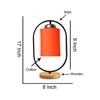 Devansh Orange Cotton Drum Wooden & Iron Table Lamp -17 Inch Height  -D