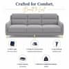 Cinnaro Velvet 3 Seater Sofa in Grey Color
