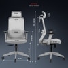 Veritas High Back Mesh Office Chair with Headrest in Grey Colour
