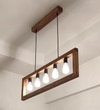 Abacus Brown Solid Wood Cluster Hanging Light
