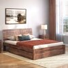 Valencia Solid Wood Queen Size Drawer Storage Bed In Teak Finish