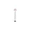 Lidie Grey Fabric Floor Lamp with Black Iron Base