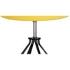 Miracle Yellow cotton Table lamp with Wood & Iron Base