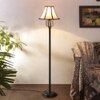 June Multicolour Fabric Floor Lamp with Black Iron Base