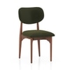 Brava Solid Wood 6 Seater Dining Table with 6 Oille Solid Wood Dining Chair in (Finish: Honey, Colour: Deep Olive)