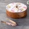 Allure Mango Wood Roti Box With Tong Pink