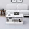 Hexa Engineered Wood Coffee Table With Storage And Open Rack In Frosty White