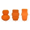 Vibrant Tangerine Ribbed Bubble Vases