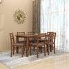 Seattle Starter Dining Set 1+6 (Rubberwood, Antique Oak Finish)
