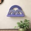 Multishade Colour Solid Wood Handcarved Neel Indradhanush  Floating Wall Shelf with distres finish by DisooFashions