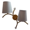Devansh Metal Electric Wall Light in Gold Colour with Grey Shade Count of 2 Lights