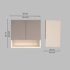 2 Door Mirror Glossy Triple Layered Uv Resistant Handless Cabinet  In Mocha Finish