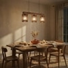 Ventus Brown Solid Wood Cluster Hanging Light