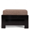 Kumkum Sheesham Wood Foot Stool in Dark Walnut Finish with Jute Beige Cushion