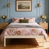 Pinner Metal Non Storage Single Bed in Glossy Ivory Finish