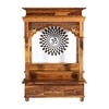 Pradha Sheesham Wood  Prayer Unit in Teak Finish
