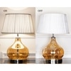Ingram Glass and Metal Table Lamp With White Cotton Shade