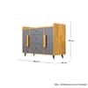 Hexa Red Multipurpose Storage Cabinet With 3 Drawer 2 Door in Giant Wood And Slate Grey Colour
