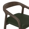 Zen Solid Wood Bar Stool (Danish Walnut Finish, Olive Leatherette Colour)