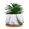 Artificial Succulent Plant In White Marble Effect Pot