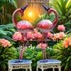 Desert Art Metal Handpainted Pink Duck Showpiece Set of 2