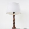 Hatton hand crafted Solid wood walnut finish table lamp With White Cotton Shade