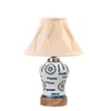 Devansh Off-White Cotton Shade Curtain  Lamp With Wood & Mosaic Glass Base For Decoration/Office/Home/Gifting/Study For Decoration/Office/Home/Gifting/Study