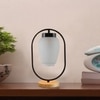 Devansh Milky Glass  Wooden & Iron  Table Lamp -17 Inch Height  -Q
