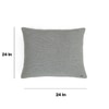 Transfer Knit Euro Sham Cushion Cover  Light Grey 24X24  Inches