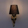 Devansh Metal Electric Wall Light in Antique Gold Colour with Black Shade Count of 1 Light