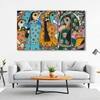 The Castle Decor Madhubani Mithila Wall Art Set of 5 27x48 Inch
