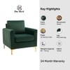 Rafeal Fabric Lounge Chair in Green Colour