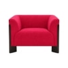 Octavia Boucle Fabric Lounge Chair in Red