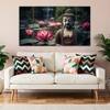 The Castle Decor Lord Buddha Meditation Wall Art Framed Painting 27x48 Inch (Style 1)