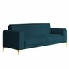 Veniza Velvet 3 Seater Sofa In T Blue Colour