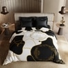 Stoa Paris Satin Comforter, 300TC Comforters for King Size Bed or King Deep Black - Ivory White Gold