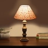 Devansh Multicolor Cotton Table Lamp With  Wood Natural Base (10X18 Inches)-40