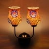 Devansh Metal Electric Wall Light in Gold Colour with Multicolor Shade Count of 2 Lights