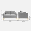 Arab Velvet 2 Seater Sofa Grey Color