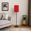 Square 27 Inch Club Floor Lamp with Red Shade